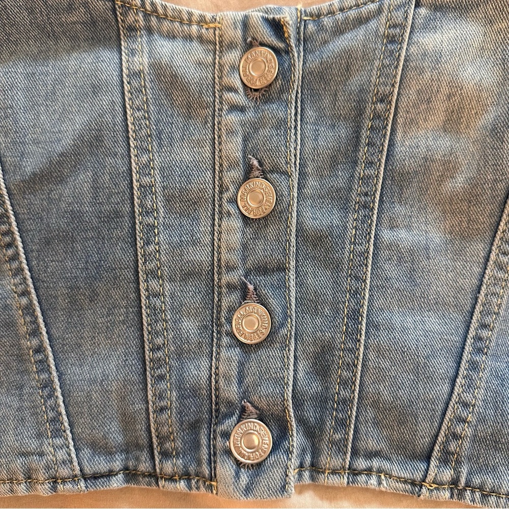 7 for all mankind bustier denim crop top - Picture 4 of 6